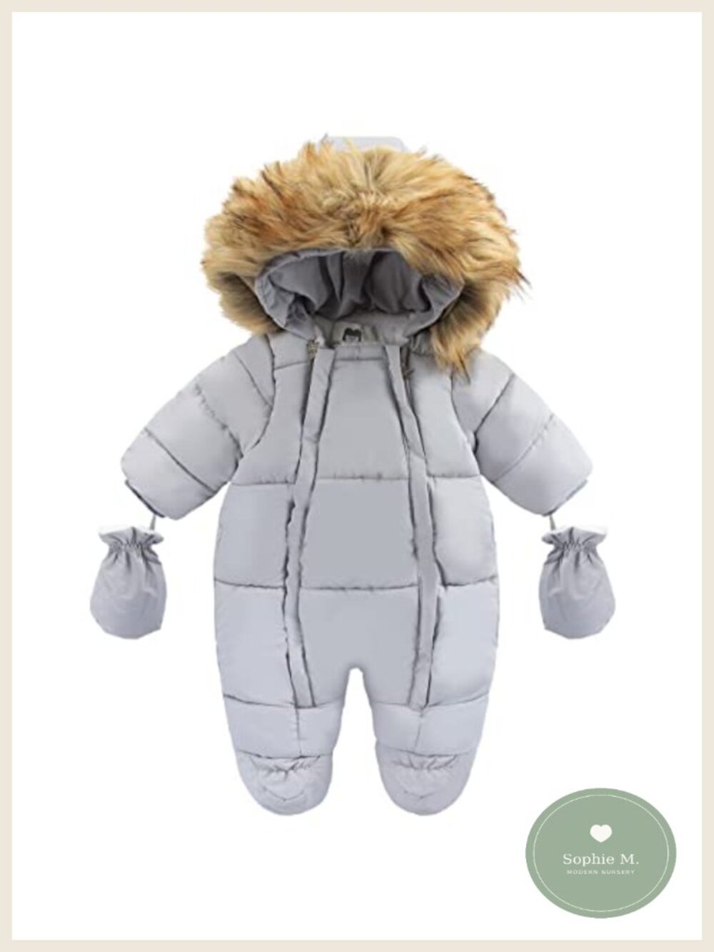 Baby Winter Snowsuit Toddler Jacket with Attached Gloves